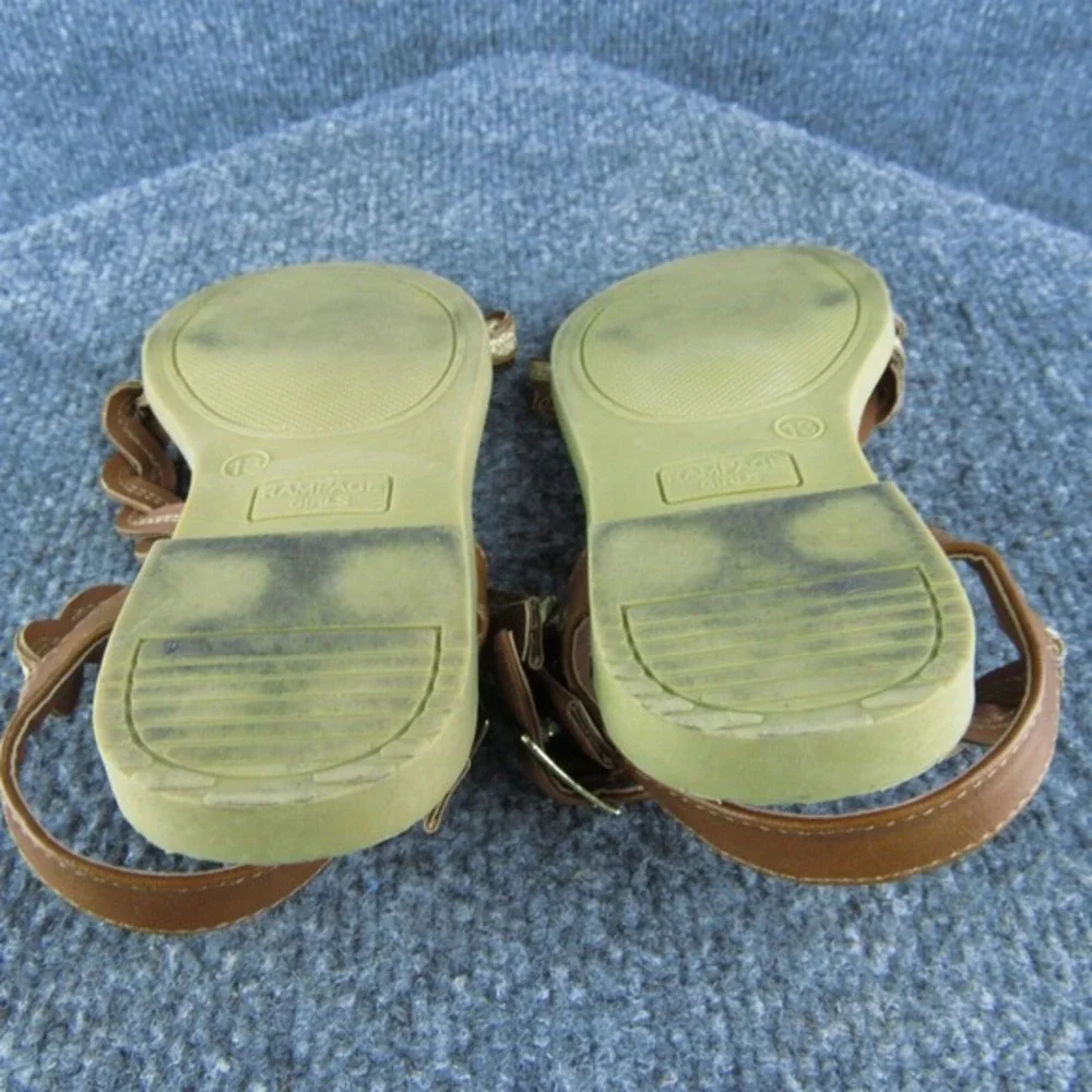 Rampage Youth Girls Sandals Shoes Size 13‎ Medium Brown Synthetic Buckle